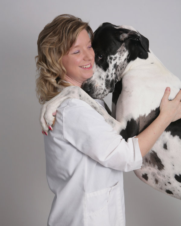 Dr. Cat McGinnis, DVM with her Great Dane, Josey